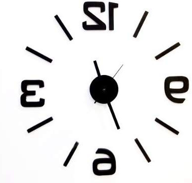 Vococal - Reloj de pared con números adhesivos - Color negro - Moda DIY Reloj de pared