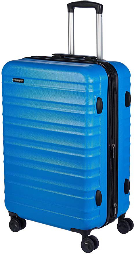 AmazonBasics - Maleta de viaje rígidaa giratoria - 68 cm, Azul claro