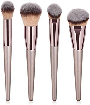 Brochas para Maquillaje Facial, Everpert Brocha de Maquillaje, Profesional Mango de Madera Belleza Pinceles de Maquillaje, 4pcs (4pcs) (4pcs)