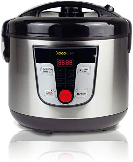 NEWCOOK Robot de Cocina Multifunción, Capacidad 5 Litros, Programable Hasta 24H, Cocina Automáticamente, 8 Menús Preconfigurados y Función Mantener Caliente Hasta 24H. Incluye Cubeta Antiadherente