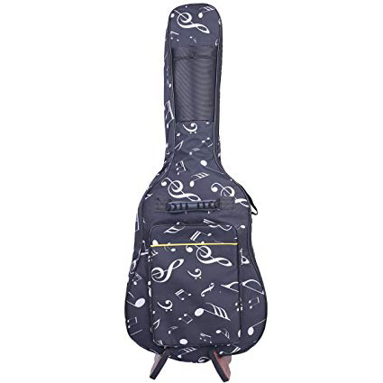 KingsPoint, Oxford. Funda de guitarra, tamaño completo, acolchada, con correas de mochila, Music Notes Pattern