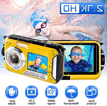 Camara Acuatica Camara Sumergibles 2.7K Full HD 48.0 MP Camara Acuatica Submergible Selfie Pantallas Dobles Camara Fotos Acuatica con Flash para Bucear