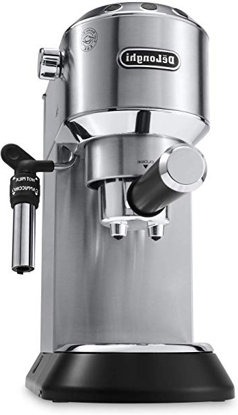 De'longhi Dedica EC685.M - Cafetera de bomba, acero inoxidable, capuccinatore, depósito 1,3 litros, sistema anti-goteo, café molido o monodosis, metal