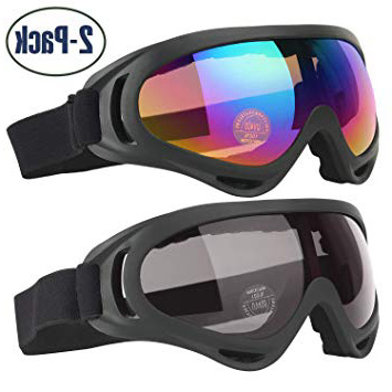 Gafas de Esquí, 2-Pack Gafas de Esquiar para Mujer Hombre, Niños, Juventud Chicos y Chicas, con Protección UV 400, Resistentes al Viento, Lentes Anti-Reflejo y Aislamiento a Prueba de Polvo