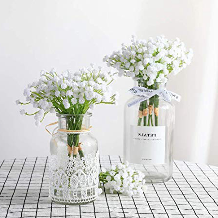 Veryhome - 10 Ramos de Flores Artificiales de gypsophila para decoración del hogar (Color Blanco)