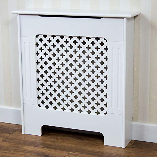 Home Discount - Mueble para radiador Oxford, Color Blanco, diseño Tradicional Pintado de MDF, tamaño pequeño