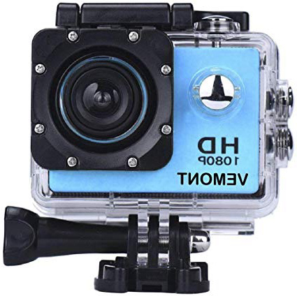 YMHX Vemont Cámara Deportiva 1080P HD Impermeable 30M Pantalla de 2.0 Lente de Gran Angular de 120 Grados Multiples Accesorios para Deportes y Actividades, Buceo, Nadar, Correr, Ciclismo, etc.