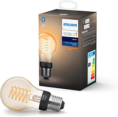 Philips Hue White bombilla LED inteligente E27, 7 W, Filamento, Luz blanca cálida, Compatible con Bluetooth y Zigbee, Funciona con Alexa y Google Home