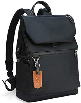 Mochilas Antirrobo Mujer Portatil 14 Pulgadas, Mochila Impermeable Casual con Puerto de Carga USB para Hombre, Negro