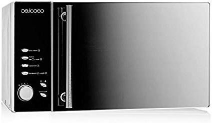 Cecotec Convection Microondas con horno, 23 L, Integramente de acero inoxidable y con espejo, Input 1850 W, output microondas 900 W, grill de 950 W y horno de calor por convección de 1850 W