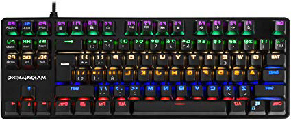 Mars Gaming MK4 MINI - Teclado gaming mecánico (iluminación 6 colores, 8 perfiles, 10 efectos luz, 16 teclas control funciones, antighosting, switch OUTEMU rojo, layout ES/US)
