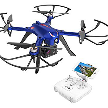 DROCON Bugs 3 motor Quadcopter sin escobillas Drone, Drone de alta velocidad para adultos y aficionados, Support Gopro HD Cámara 4K, 18 minutos de vuelo 300 metros Control de largo alcance, Azul
