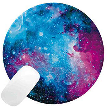iVoler Galaxy Customized Personalizado Diseño Ronda Alfombrilla de Ratón para Gaming (310x310x3mm) Impermeable de Circular con Base de Goma Antideslizante, Superficie Texturizada Especial