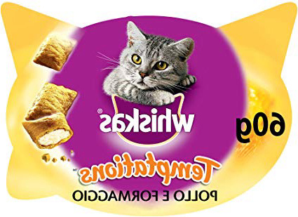 Whiskas Temptations Premios para Gatos Sabor Pollo y Queso - Paquete de 8 x 60 gr - Total: 480 gr