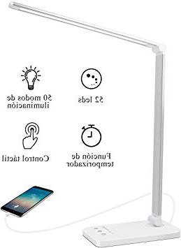 
                
                    
                    
                

                
                    
                    
                        AUELEK Lámpara Escritorio LED, Lámparas de Mesa USB Recargable con Temporizador 5 * 10 Modos de Brillo, 52 SMD Leds, 2000mAh Flexo Escritorio Luz con Diseño Giratorio/Control Táctil (Plata)
                    
                

                
                    
                    
                
            