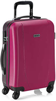 ITACA - Maleta Cabina de Viaje Corto Rígida 4 Ruedas Trolley 55 cm ABS. Equipaje de Mano. Pequeña Práctica Cómoda y Ligera Low Cost Ryanair, Estudiante. 71150, Color Fucsia-Antracita