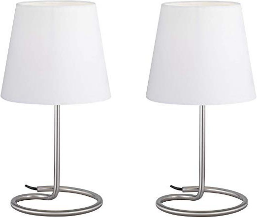 
                
                    
                    
                

                
                    
                    
                        Reality Twin - Set de 2 Lámparas de sobremesa. Interruptor de cable individual. Necesarias 2 bombillas E14 de máximo 40W excluidas. Base de metal y pantallas de tela blanca
                    
                

                
                    
                    
                
            