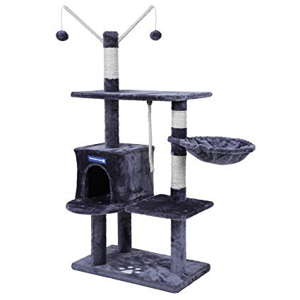 FEANDREA Árbol para Gatos Rascador con nidos Plataformas Bolas de Juego Gran Base 134 cm PCT35G
