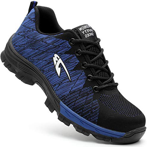 COOU Zapatillas de Seguridad Hombre Trabajo con Puntera de Acero Ligeras S3 Calzado de Trabajo para Comodas Zapatos de Industria y Construcción