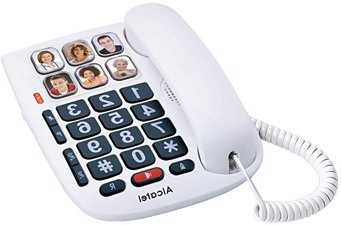 Alcatel Max 10 - Teléfono con cable para personas mayores, blanco