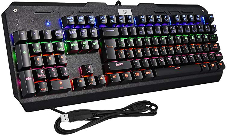 Teclado Mecánico Gaming de VicTsing, 104 Teclas y Switches Blue, con Cable y 6 Colores RGB Retroiluminado, Anti-Ghosting-Versión Español