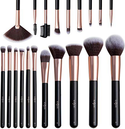 Set de Brochas de maquillaje profesional 20 pcs ANJOU Brochas maquillaje comésticos para sombra de ojos colorete polvo y cejas con bolsa de viaje