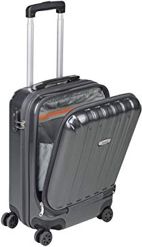 Maleta Cabina con Bolsillo Ordenador Portátil Equipaje de mano Trolley Rígido y Ligero 4 Ruedas dobles Giro 360º Cerradura TSA Sulema (Gris)