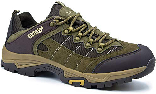 Knixmax-Zapatillas de Montaña para Mujer, Zapatos de Senderismo Calzado de Trekking Escalada Aire Libre Zapatos Low-Top Impermeable Antideslizante Zapatos de Trekking (Marrón, Gris)