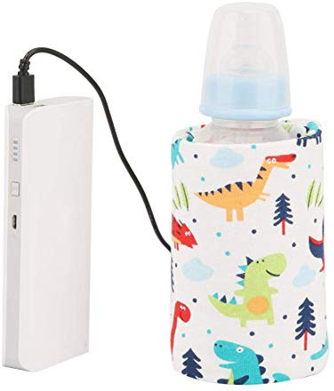 Calentador de Biberones USB - Delaman Leche Portátil Calentador de Viaje Cubierta de Almacenamiento Aislante Termostato Dona (Color : Dinosaur-Pattern)