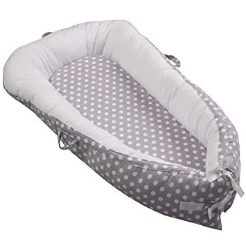 Baby Nest Nido bebé Reductor De Cuna Reversible Capullo Multifuncional de Babymajawelt (round dot gray)