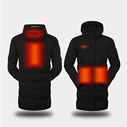 Ziziqw Chaqueta Carga USB,Abrigo Eléctrica con Calefacción,Delgado Y Ligero Calefactable Chaquetas, 3 Temperatura Ajustable,para Actividades Camping, Senderismo, Caza, Esquí, Pesca