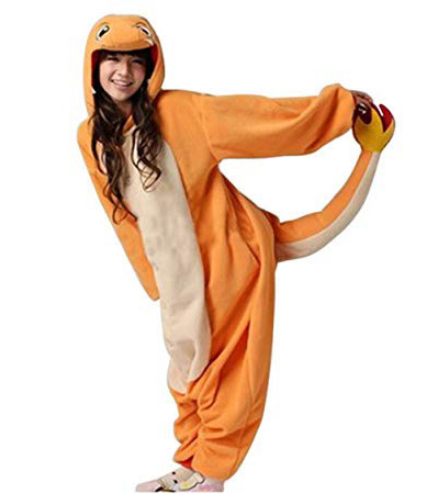 Disfraz de Charmander, unisex, amarillo, L (172 cm-180 cm)