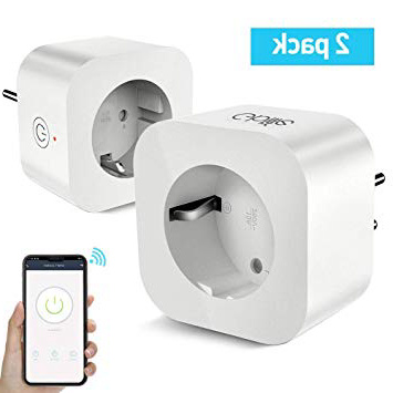 2 PACK Enchufe Inteligente WIFI de GBlife, Control Remoto Mando de Voz Compatible con Amazon Alexa/Google Home/IFTTT, NO Compatible con HomeKit, Contactar con Vendedor por Manual en Español