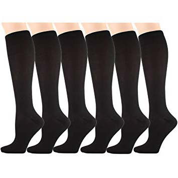 Matchwill 2 a 6 Pares Rodilla Alta Calcetines/Medias de Compresión para Hombres y Mujeres - Ejercicio/Correr/Enfermeras/Médico/Embarazo/Maternidad/Viajes/Vuelo/Aumenta la Resistencia/Reduce la Fatiga