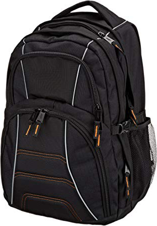 AmazonBasics - Mochila para ordenador portátil de hasta 17 pulgadas (43 cm), Negro