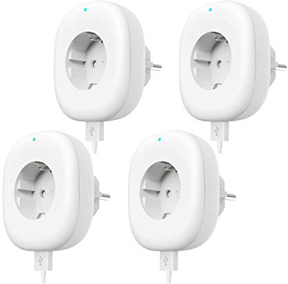 Enchufe Inteligente wifi, Maxcio Mini Enchufe Wlan con Temporizador, Control con App IOS y Android, no Requiere Hub, Compatible con Alexa, Google Home e IFTTT, Enchufe Wifi de 10 A/2200W, 4-pack.