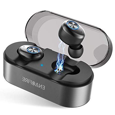 Auriculares Bluetooth, ENACFIRE E18 Auriculares Bluetooth Inalámbricos Mini Twins Estéreo In-Ear Bluetooth 5.0 con Caja de Carga Portátil Y Micrófono Integrado para iPhone y Android
