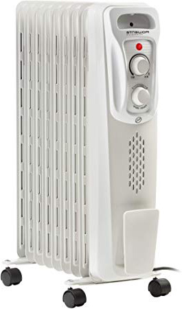 Rowenta Intensium BU2620 - Radiador de aceite, diseño robusto de acero, amplia emisión de calor, silencioso, 2000 W, tres ajustes de potencia y modo Eco, protección antivuelcos y calentamientos