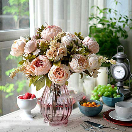 BestMall Ramo de Flores Artificiales de peonías para decoración o Ramos de Novias, de L-Feng-UK