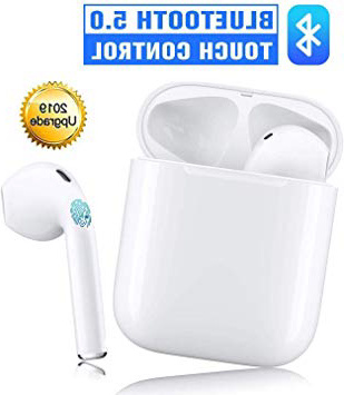 Tindea 2019 Nuevos Auriculares Bluetooth táctiles con micrófono Estéreo Estuche de Carga portátil de Audio para Apple Airpods/Android/iPhone