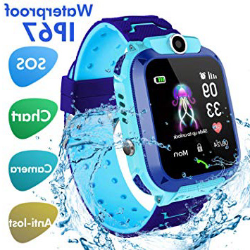 Jaybest Reloj Inteligente Smartwatch para niños, rastreador de ubicación LBS, Reloj del teléfono, Reloj de cámara, Chat de Voz, Llamadas telefónicas (Azul)