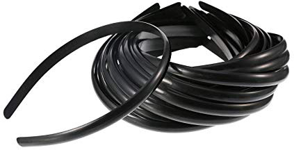 30 Piezas de Diadema de Pelo de Plástico Negra Banda de Pelo sin Dientes Diadema Plano para Niñas y Mujeres