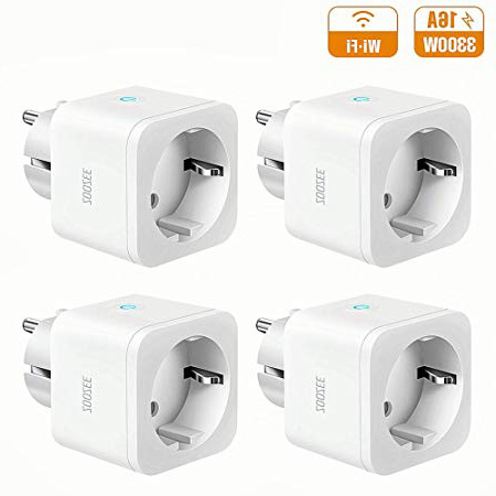 Enchufe Inteligente WiFi Smart Plug Control remoto zoozee Toma de corriente inalámbrica para iOS Aplicación de Android Compatible con Google Home Amazon Alexa IFTTT 4PCS