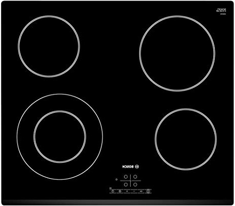 Bosch PKF631B17E Serie I 4 - Placa de cocina vitrocerámica de 60 cm de ancho, terminación bisel delantero, 4 zonas de cocción, control táctil, color negro