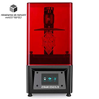 ELEGOO MARS Impresora 3D UV Fotocurado con 3.5" Pantalla Táctil Inteligente de Color Impresión Fuera de Línea 120mm(L) x 68mm(W) x 155mm(H) Tamaño de Impresión-Negro