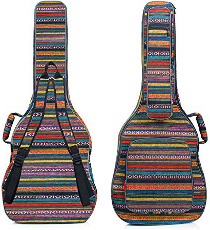 CAHAYA Funda para Guitarra Estilo Bohemia Bolsa Guitarra Clasica Acústica Acolchada de 15,6mm con 3 Bolsillos para Guitarra de 40 41 42 Pulgadas