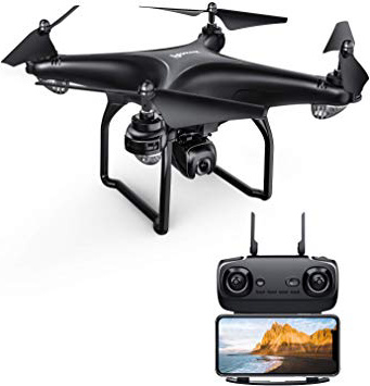 Potensic D58 Drone GPS con Cámara HD 1080P FPV, 5G WiFi Transmisión, RC Quadcopter 120 Ángulo Ajustable 90 ° Lente, Retorno Automático, Sígueme, Modo Órbita