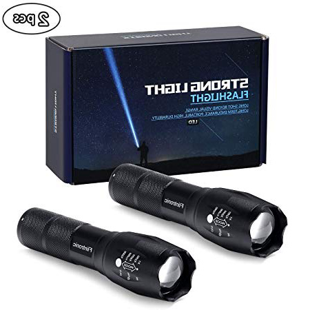 flintronic® LED Linterna, 2 Piezas Linterna Táctica, 5 Modos a Prueba de agua Zoomable Enfoque Mini Antorcha de Mano Ultra Brillante para Acampar, Deportes al Aire Libre, Iluminación de Emergencia