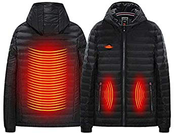 ZHHB Chaqueta calefactada, USB Recargable eléctrico Lavable Abrigo de Invierno cálido con 3 Controles de Temperatura para Senderismo al Aire Libre, Caza, Motocicleta
