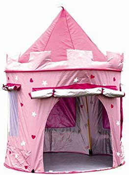 MaMaMeMo Tienda plegable CASTILLO Princesa ( protegida CON AISLANTE para uso interior y exterior) Casita de tela / lona para niños / niñas - Fácil de montar y guardar sistema POP UP